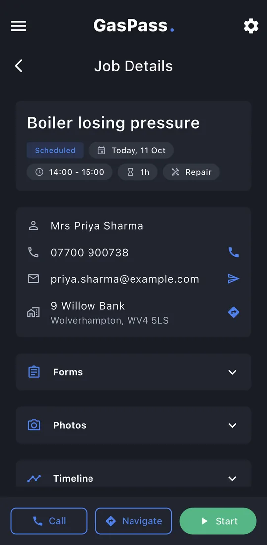 A job's page