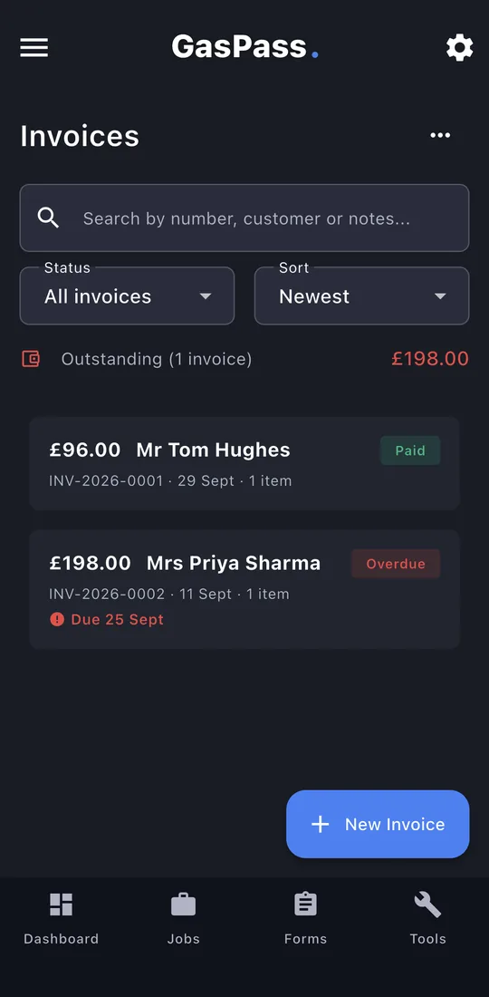 Your invoices