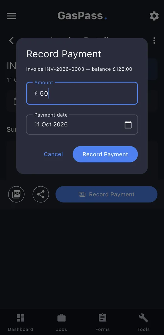 Record a payment