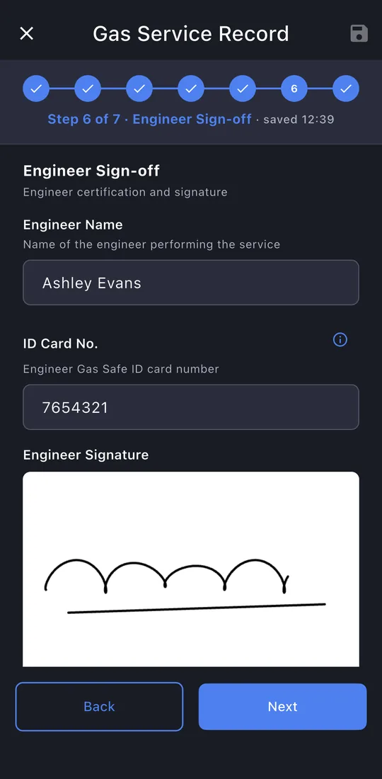 Engineer sign-off