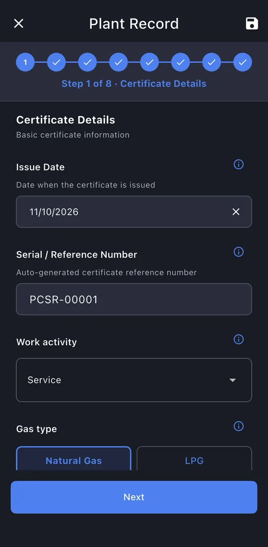 Certificate details