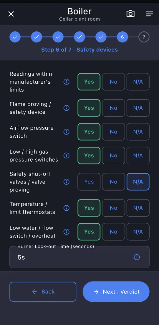 Controls and verdict