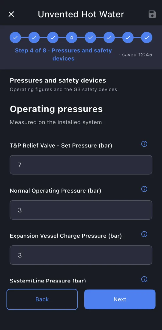 Pressures and safety devices