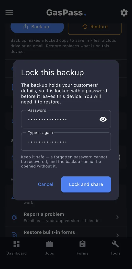 Back up