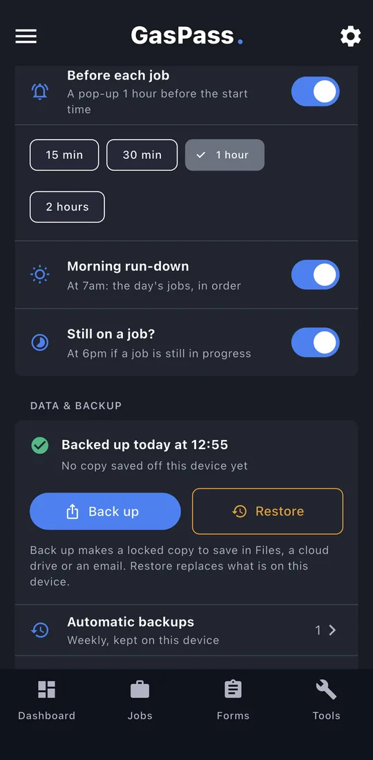 Job reminders